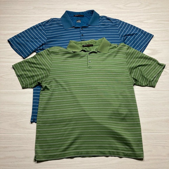 Nike Other - 2 Nike Men's Tiger Woods Collection FitDry Polo Shirts Striped Size Large